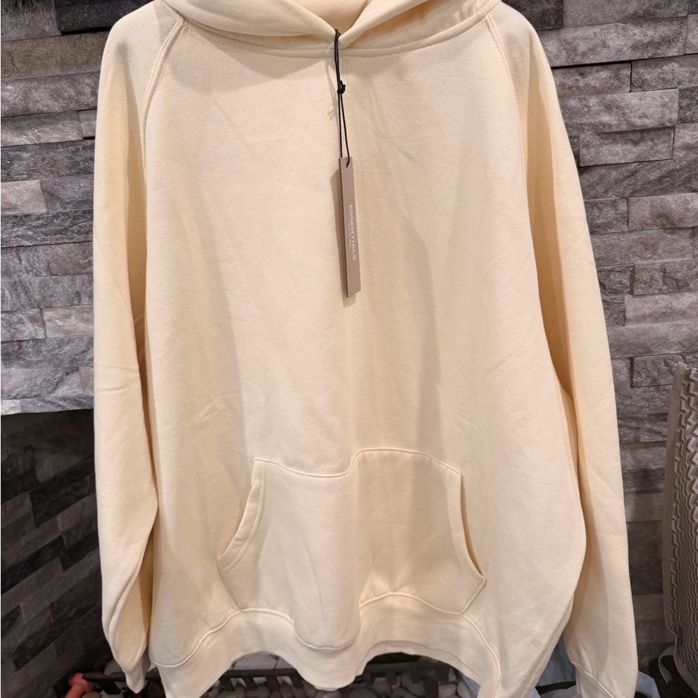 New Essentials Fear of God Men's Cream color Hoodie Sweatshirt size XL